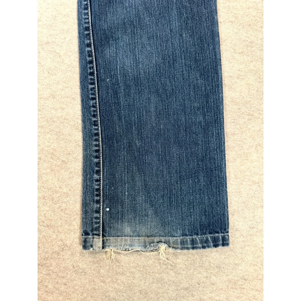 Levis 501 Original Straight Jeans Men 36x34 Blue Whiskering Denim Button Fly